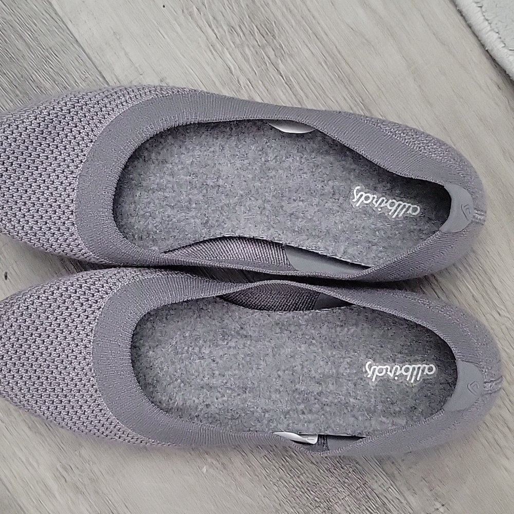 Allbirds Tree Breezers Slip On Knit Ballet Flats Size 10 Mist (Dark Gray Sole)
